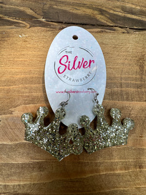 Glossy Acrylic- Silver Glitter Crown