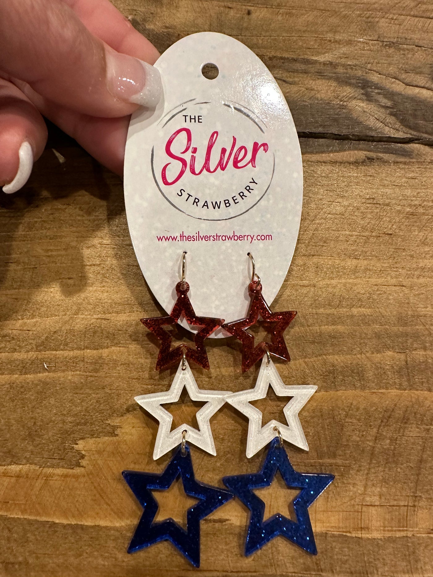 Glossy Acrylic Earrings- Astros Orange & Royal Glitter Star Stud – The  Silver Strawberry