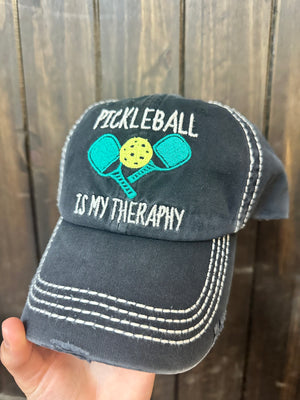 "Pickleball Is My Therapy" Grey Hat