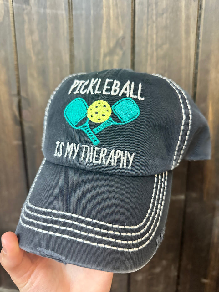 "Pickleball Is My Therapy" Grey Hat