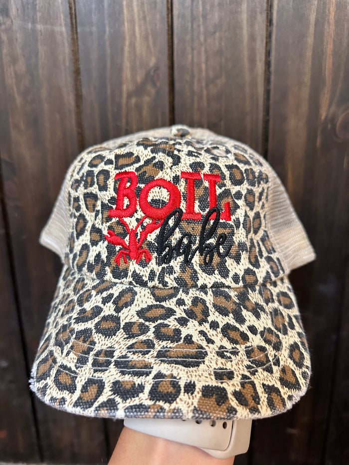 "Boil Babe" Crawfish Cheetah Hat