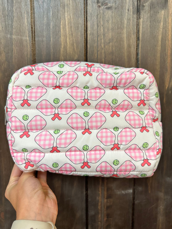 "Peyton" Make Up Bag- "Pickleball" Puff