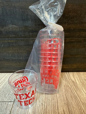 Party Shot Glasses- "Guns Up" Texas Tech