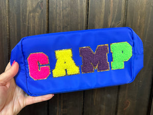 "Bailey" Chenille Bag- "Camp" Royal Blue