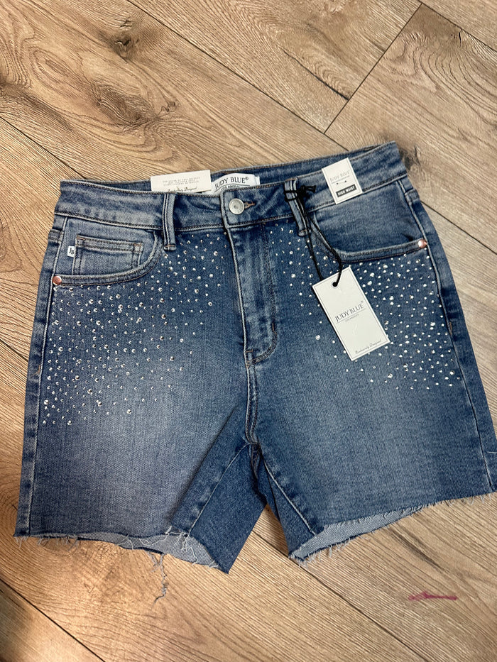 Judy Blue Cut Off Shorts- "Rhinestone Embellishments"