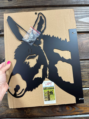 Outdoor Décor- "Cut Out Donkey" Black Metal