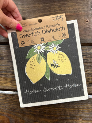 Swedish Cloth Set- "Home Sweet Home; Lemons"