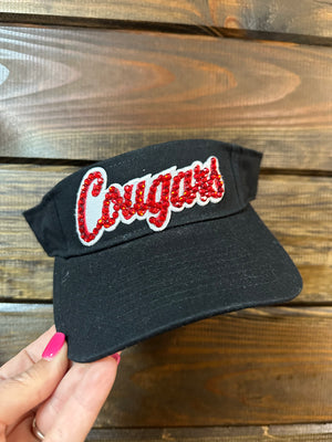 "Cougars; Blinged Out" Black Visor