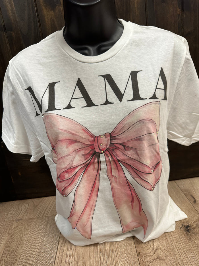 "Pink Mama Bow" Blinged Out Tee