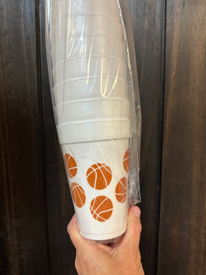 Styrofoam Cups- "Basketball Wrap" Orange