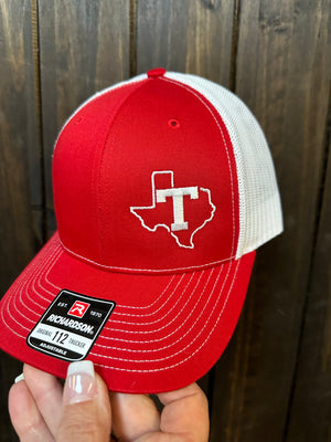 "Tomball w/ Texas" Side Red & White Snapback Hat