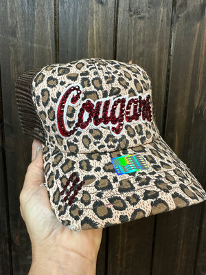 "Cougars; Blinged Out" Cheetah Hat