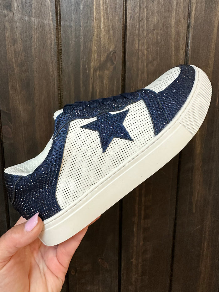 Legendary Tennis Shoes- Navy "Crystal Stars"