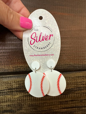 Wanna Be Earrings- "Baseball" White