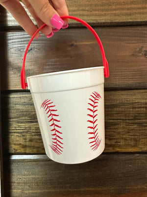 "Game Day" Buckets- "Baseball" Red
