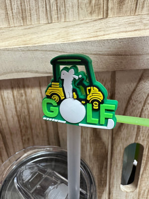 Straw Cover Cap- "Golf" Green Cart