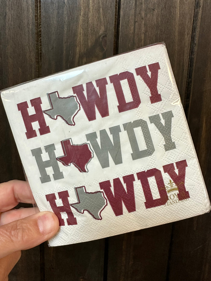 Cocktail Napkins- "Howdy"