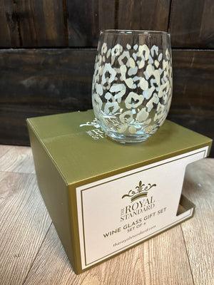 Wine Glass Gift Set- "Cheetah"
