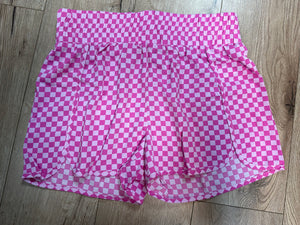Pink Checkered Athletic Shorts