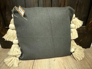 Black Tassel Pillow- Square