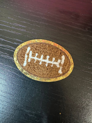 Chenille Hat Patches- "Glitter Football" (2X1.5)