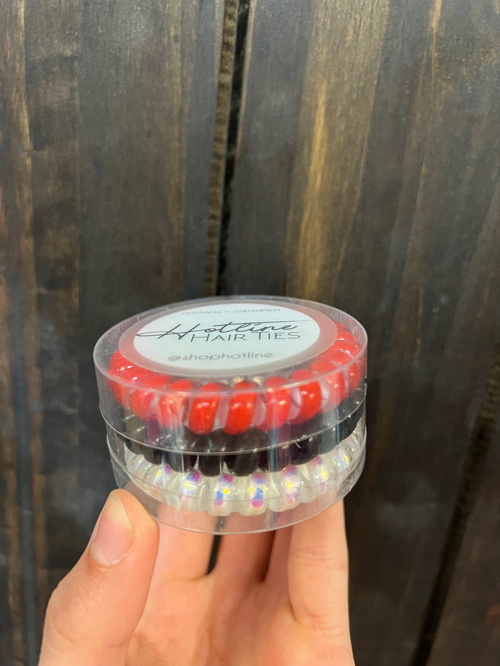 HT Hair Ties (Medium)- Black & Red