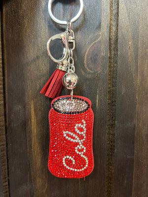 Rhinestone Cowgirl Keychain- Cola