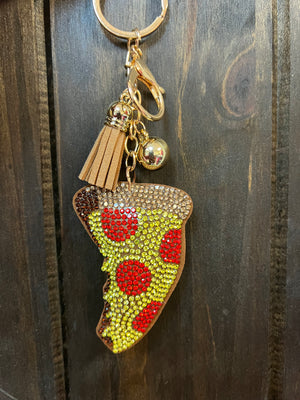 Rhinestone Cowgirl Keychain- Pizza Slice