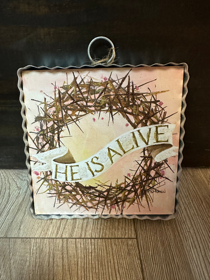 Round Top Collection- "He Is Alive" Mini Display Charm