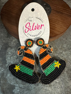 Sugar Crush Earrings- "Witches Hat" Stripes