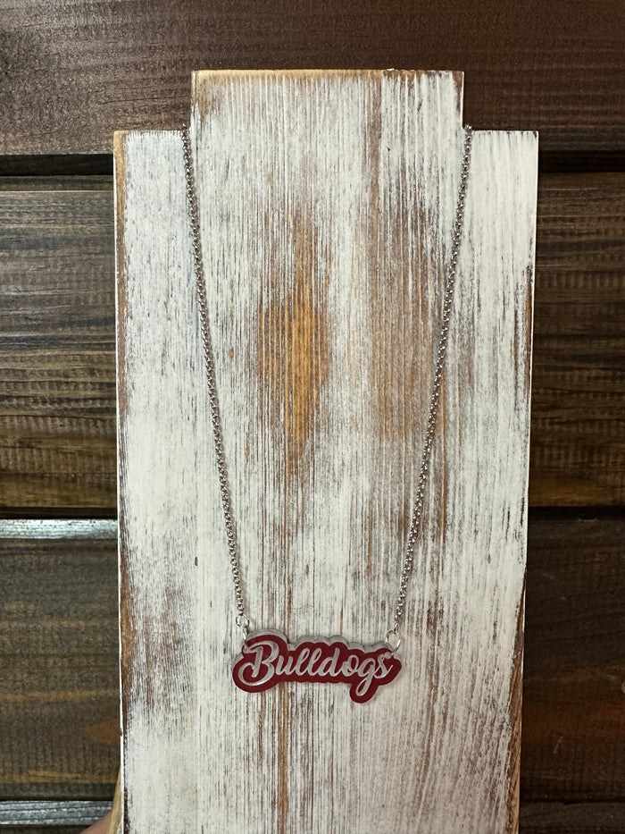 Elaine Necklace- "Bulldogs" Acrylic