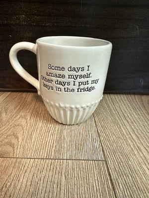 Mud Pie Kitchen- "Some Days.." Beaded Glass Mugs