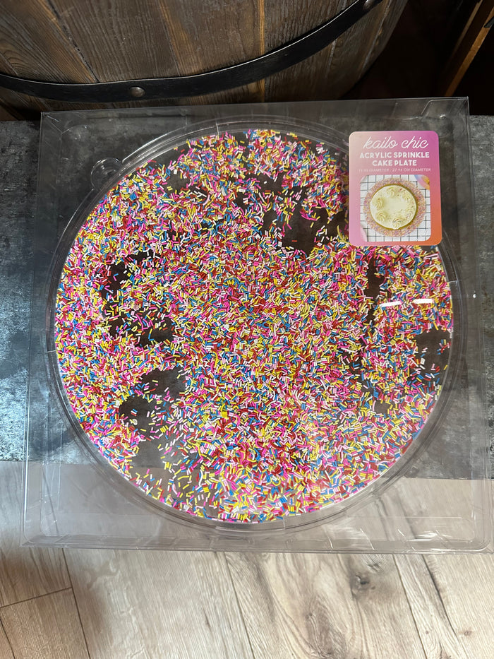 Cake Accessories- "Sprinkle Filled" Cake Plate