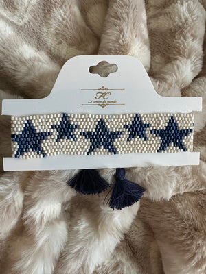 Fay Bracelet- "Stars" Navy & White