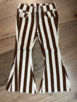Bell Bottoms- White & Brown "Striped"