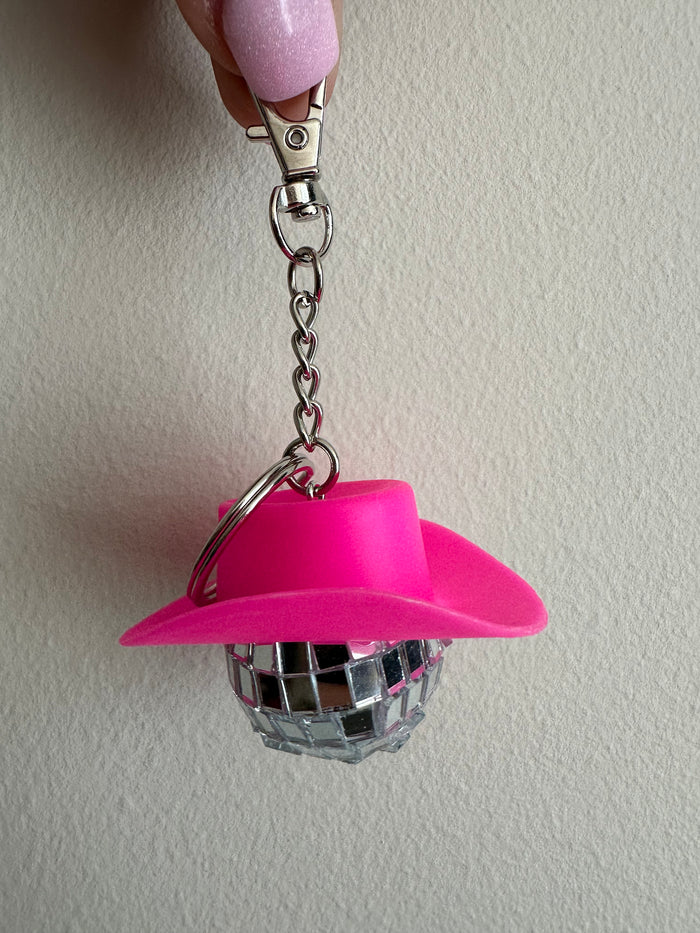 Disco Dolly Keychains- "Pink Cowboy Hat"