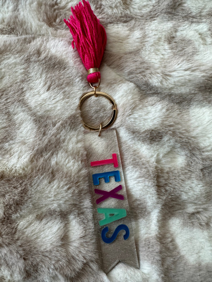 Confetti Rainbow Keychains- "Texas"