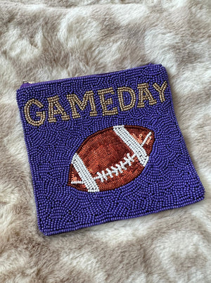 Coin Purse Wallet- "Game Day" Brown Football