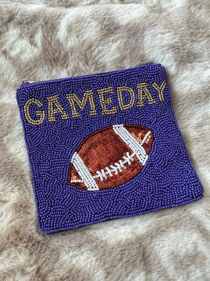 Coin Purse Wallet- "Game Day" Brown Football