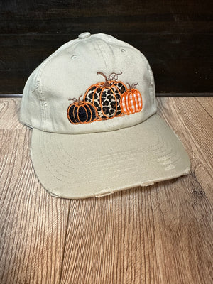 "Assorted Pumpkins" Khaki Denim Hat