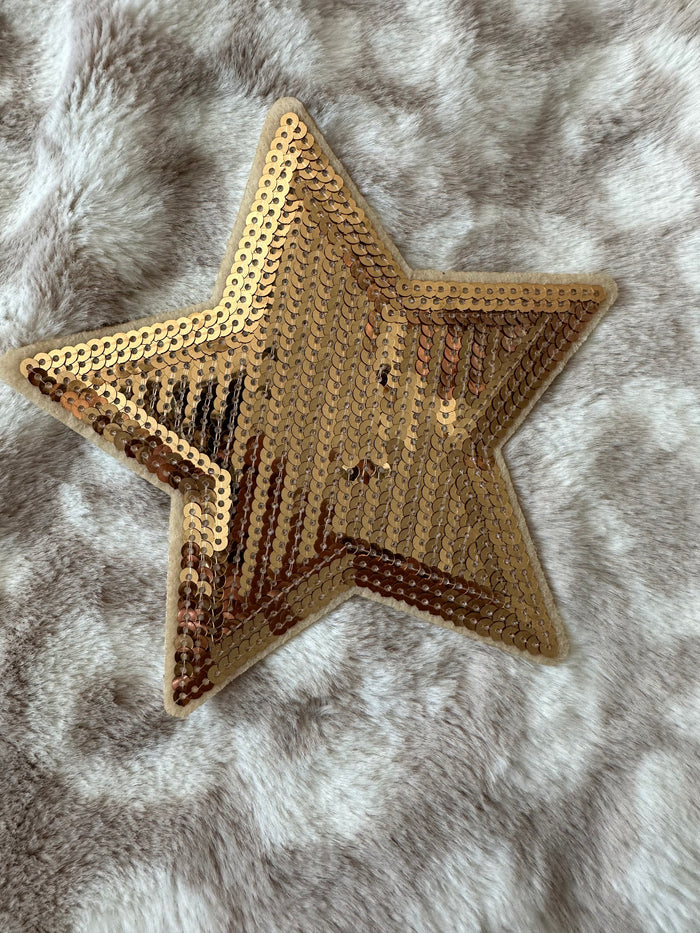 Sequin Hat Patches- "Gold Star" (6X6)