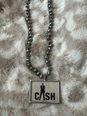 Palmer Necklace- "cAsh" Grey Beaded