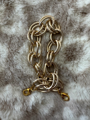 "Tatum" Hat Bands- "Thin Swirled Double Linked Chain" Gold