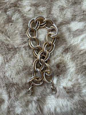 "Tatum" Hat Bands- "Hammered Thin Double Linked Chain" Silver & Gold