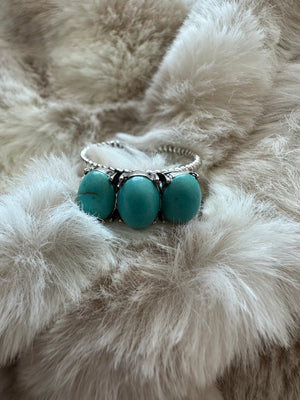 Lilly Rings- "Triple Turquoise Stone"