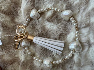 Dainty Key Ring- "Pearl Heart"