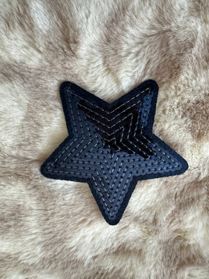 Sequin Hat Patches- "Navy Star" (3X3)