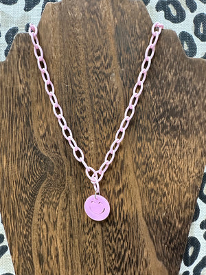 Kinsey Necklaces- "Smiley Face" Light Pink