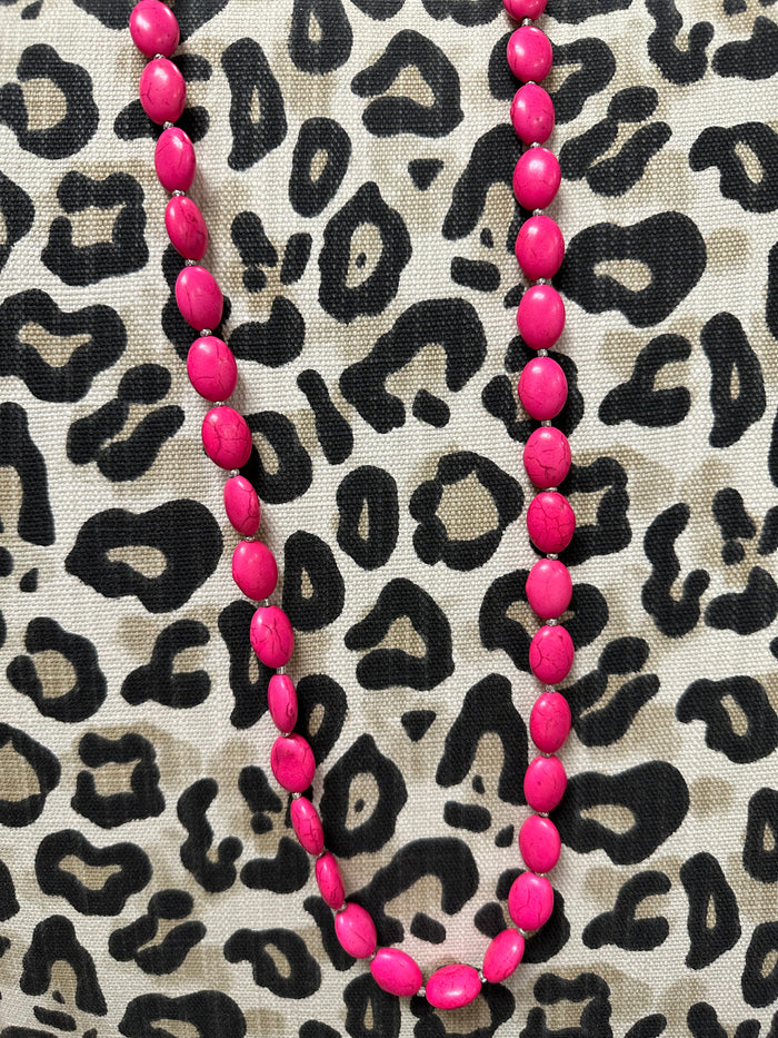 Evie Necklaces- Hot Pink & Silver
