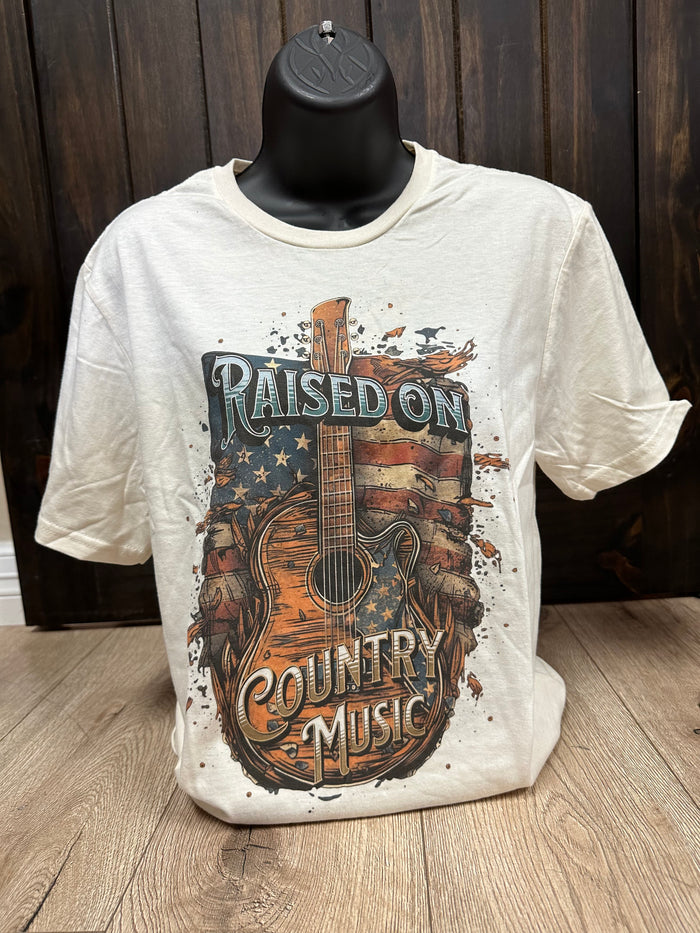 "Raised On Country Music'" Tee